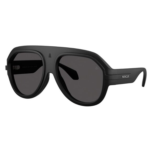 New MONCLER Fynder Black Aviator ME8012U 5006/87 Sunglasses Women - Picture 1 of 6